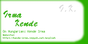 irma kende business card